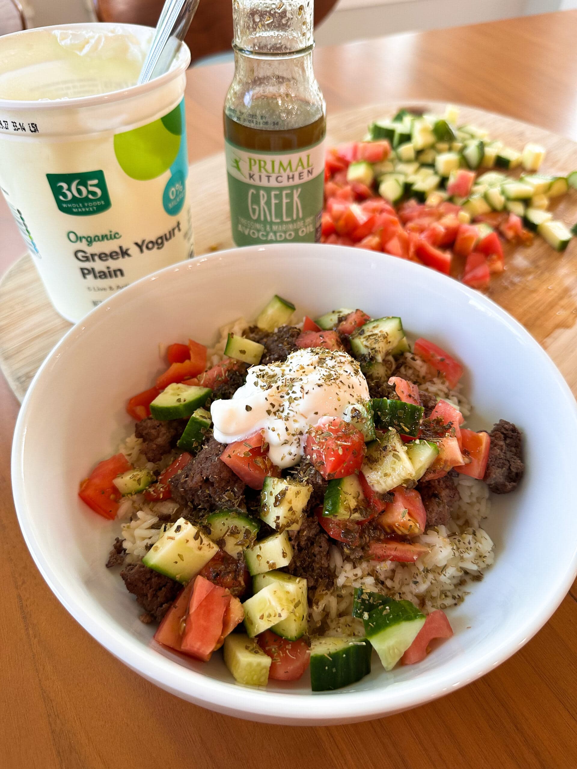 Greek Beef Bowls