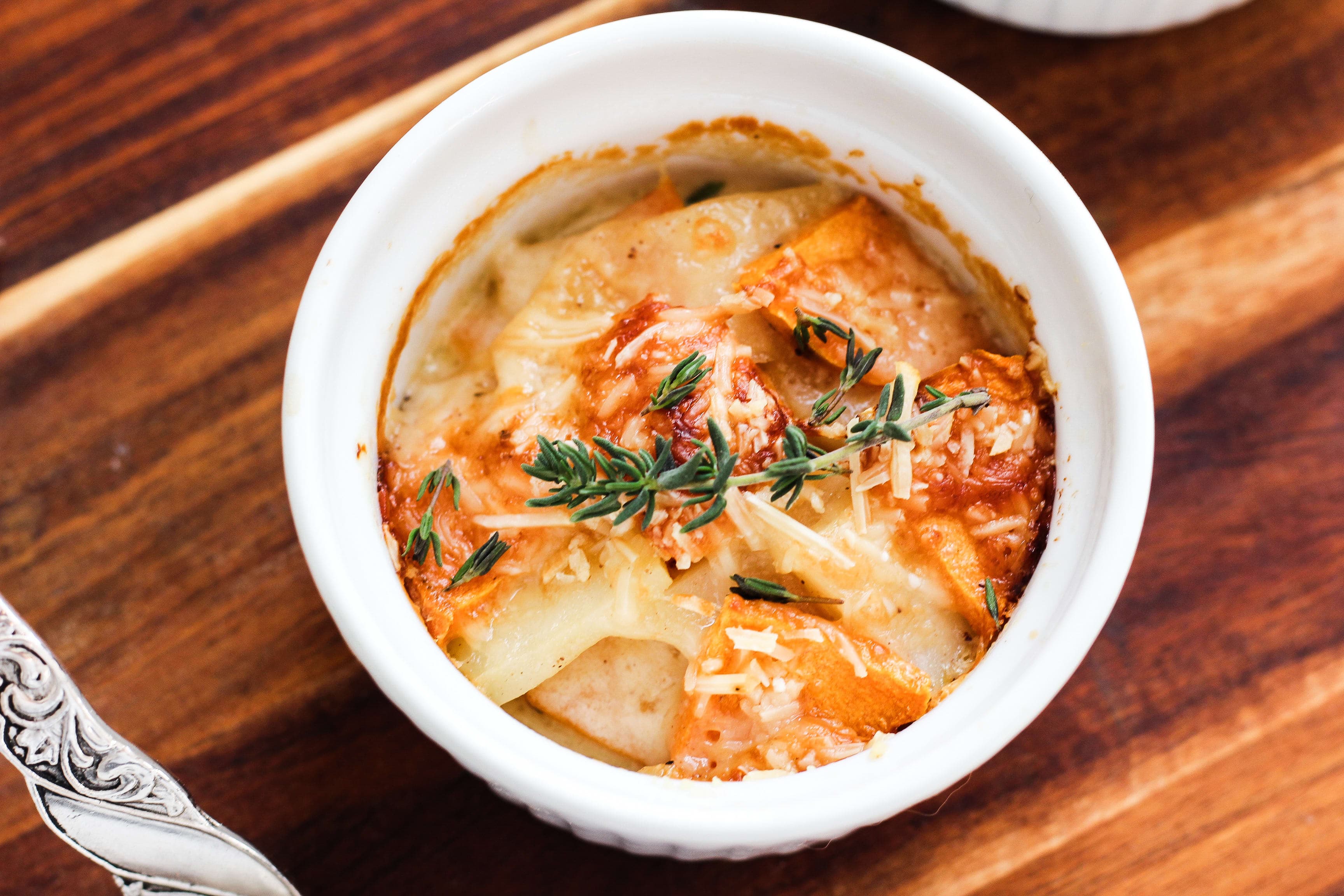 Mini Sweet and Golden Potatoes Gratin